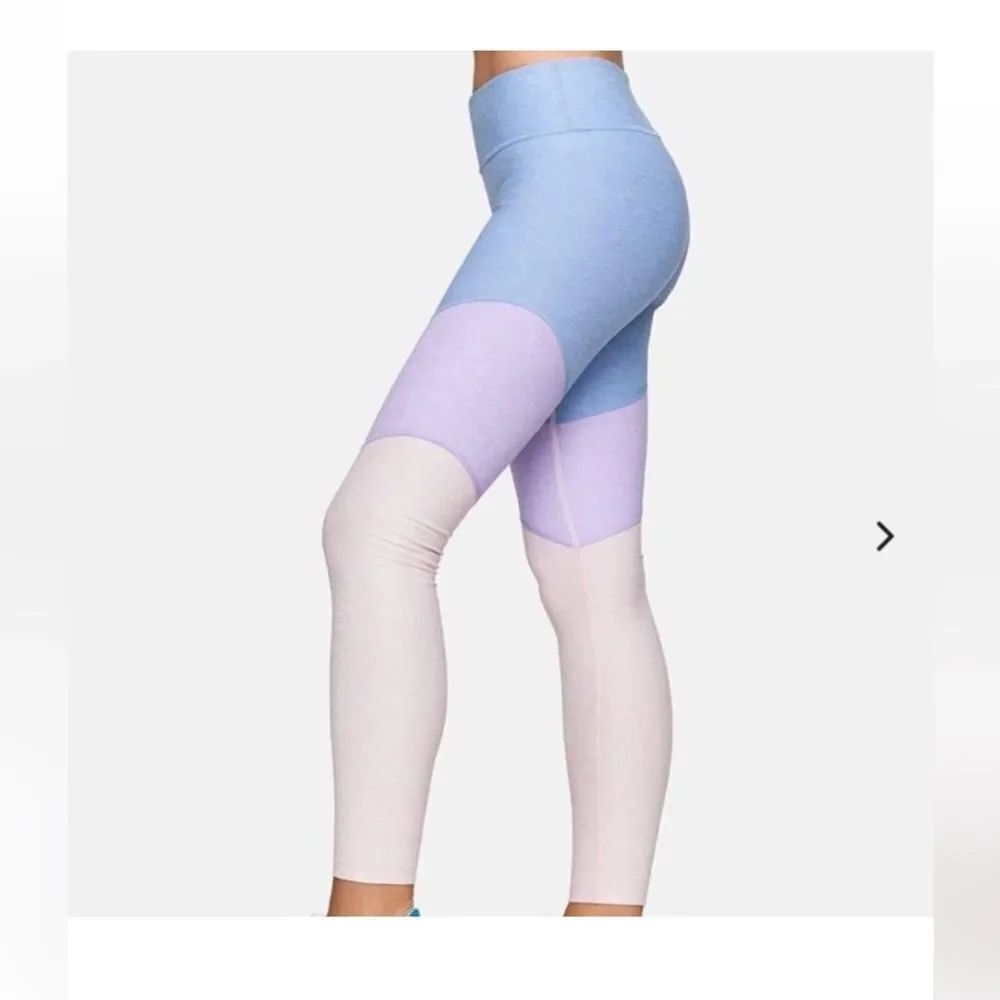 Outdoor Voices block leggings blue purple Small